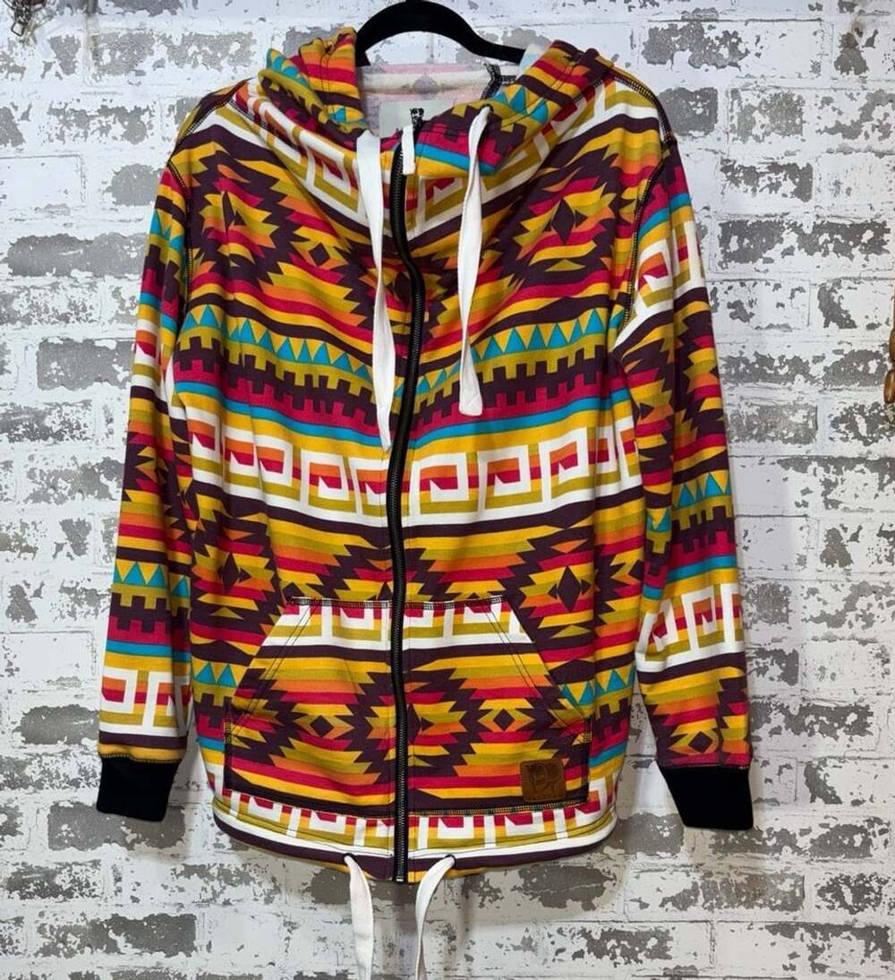 Allston Outfitter Full Zip Aztec Hoodie Size Small Multicolored Tribal